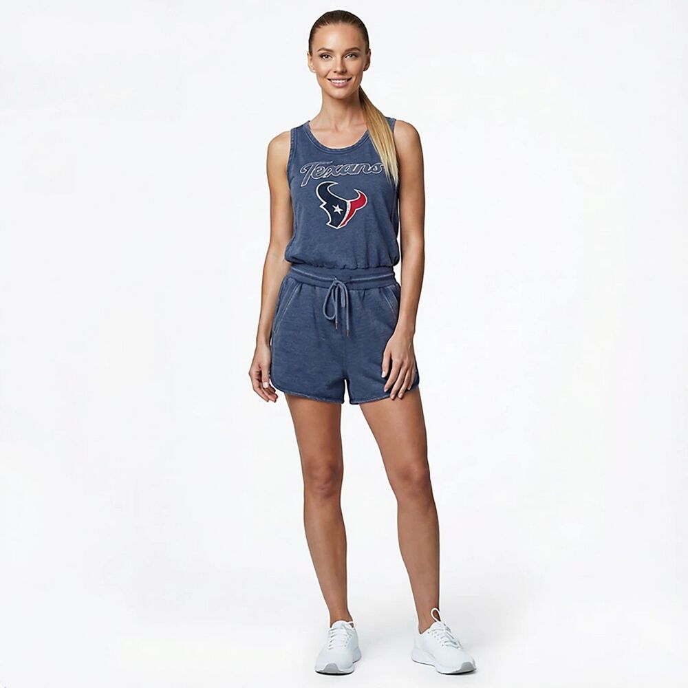 NFL Team Houston Texans Women's Size M Navy Blue Sport Instep Romper - Picture 7 of 10
